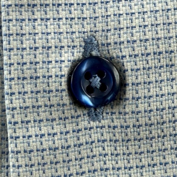 David Donahue Blue Checkered Casual Button Down Shirt - Picture 10 of 15